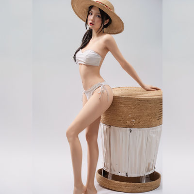 Beli Boneka realistis 160cm Asia Medium Payudara Rambut Hitam Panjang Rambut Ringan Kaki Seks Boneka Dengan Bra Dan Baju Ringan Putih pembuatan online